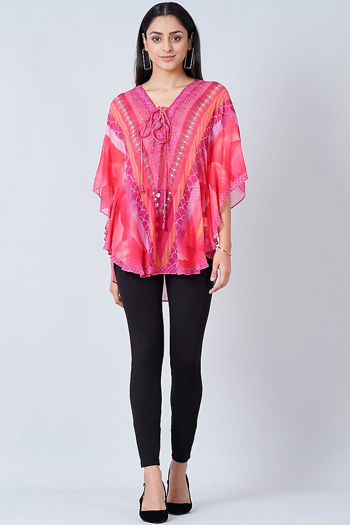 Candy Pink Floral Printed Tunic by First Resort by Ramola Bachchan