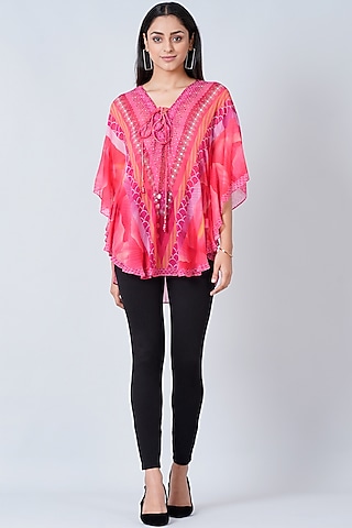 Candy Pink Floral Printed Tunic by First Resort by Ramola Bachchan