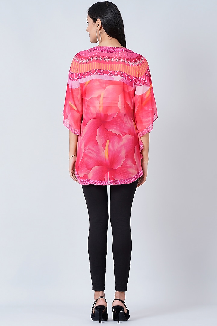 Candy Pink Floral Printed Tunic by First Resort by Ramola Bachchan at Pernia's Pop Up Shop