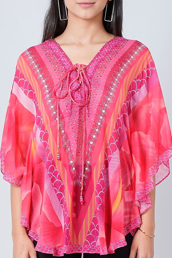 Candy Pink Floral Printed Tunic by First Resort by Ramola Bachchan at Pernia's Pop Up Shop