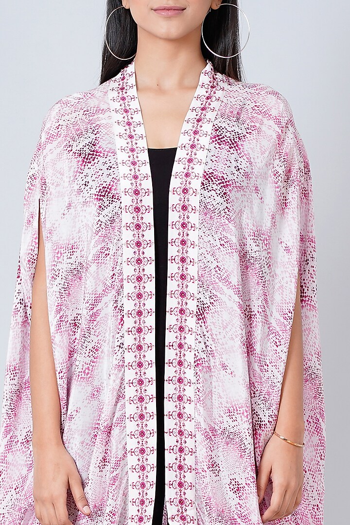 Baby Pink Printed Cape by First Resort by Ramola Bachchan at Pernia's Pop Up Shop
