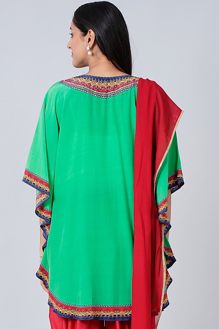 Medium Aquamarine Green Embellished Tunic by First Resort by Ramola Bachchan at Pernia's Pop Up Shop