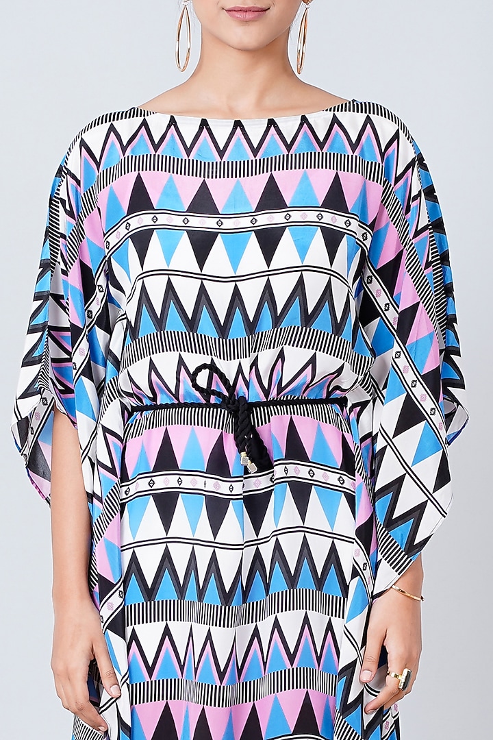 Multi-Colored Printed Poncho Summer Dress by First Resort by Ramola Bachchan at Pernia's Pop Up Shop