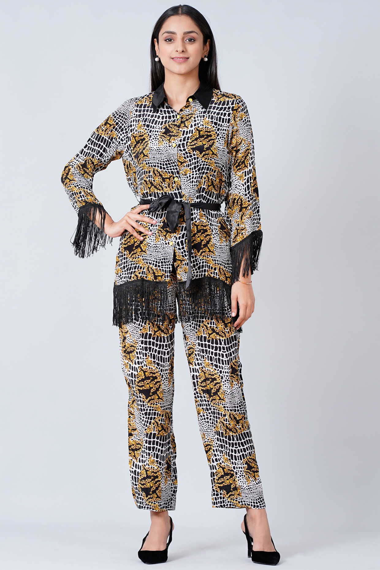 Multi-Colored Printed Pant Set  by First Resort by Ramola Bachchan at Pernia's Pop Up Shop