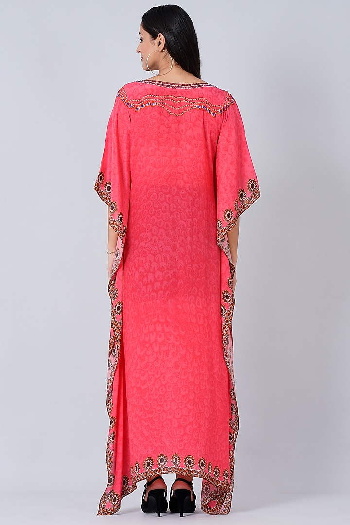 Neon Fuchsia Viscose Crepe Kaftan by First Resort by Ramola Bachchan at Pernia's Pop Up Shop