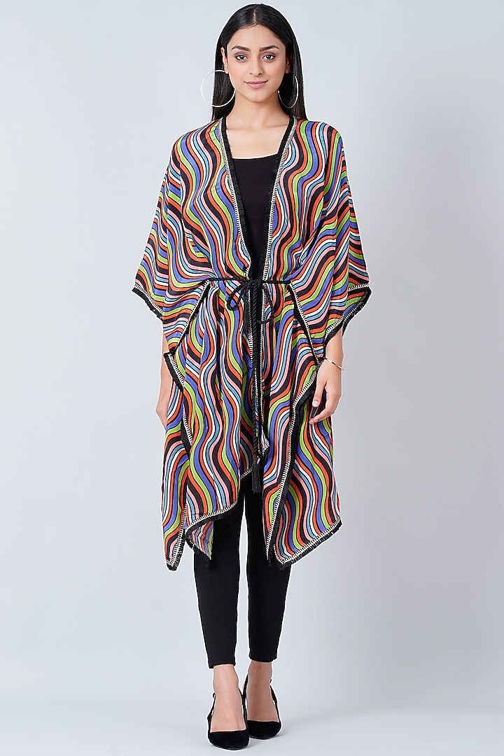 Multi-Colored Printed Cover-Up Jacket by First Resort by Ramola Bachchan