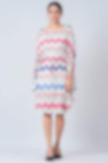 White & Grey Printed Summer Dress by First Resort by Ramola Bachchan at Pernia's Pop Up Shop