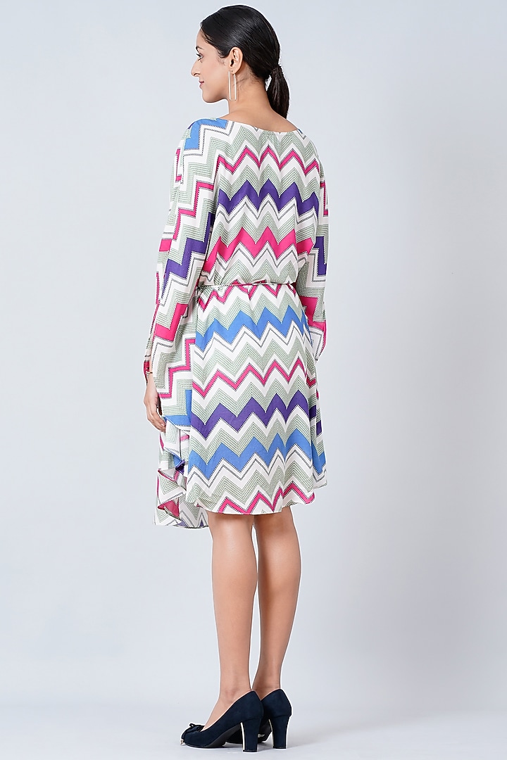 White & Grey Printed Summer Dress by First Resort by Ramola Bachchan at Pernia's Pop Up Shop