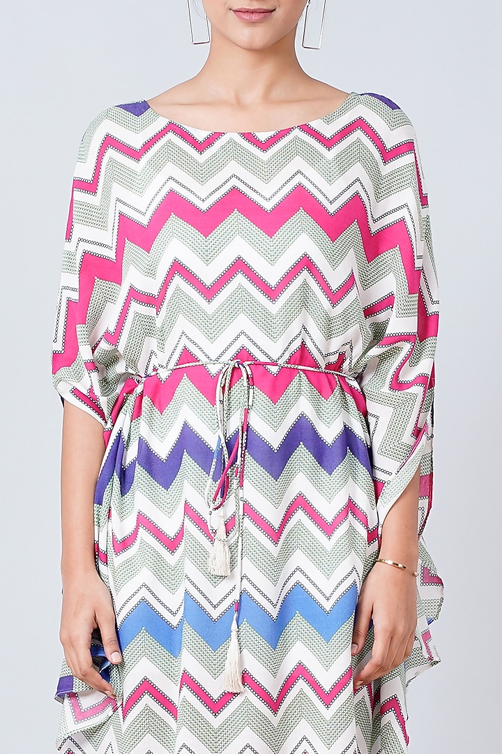White & Grey Printed Summer Dress by First Resort by Ramola Bachchan at Pernia's Pop Up Shop