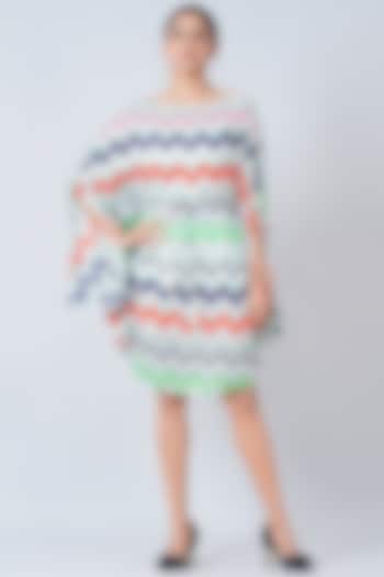 White & Grey Chevron Printed Summer Dress by First Resort by Ramola Bachchan at Pernia's Pop Up Shop