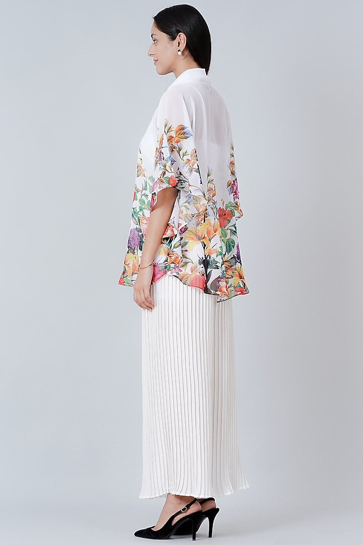 Ivory Polyester Georgette & Satin Pant Set by First Resort by Ramola Bachchan at Pernia's Pop Up Shop