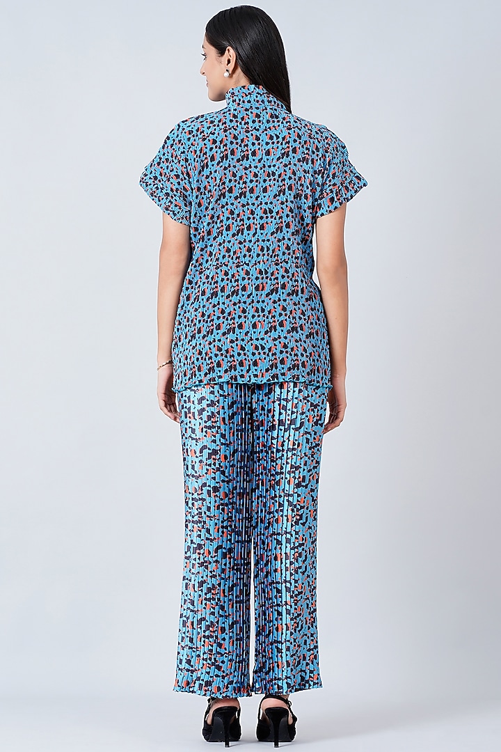 Alaskan Blue Printed Pant Set by First Resort by Ramola Bachchan at Pernia's Pop Up Shop