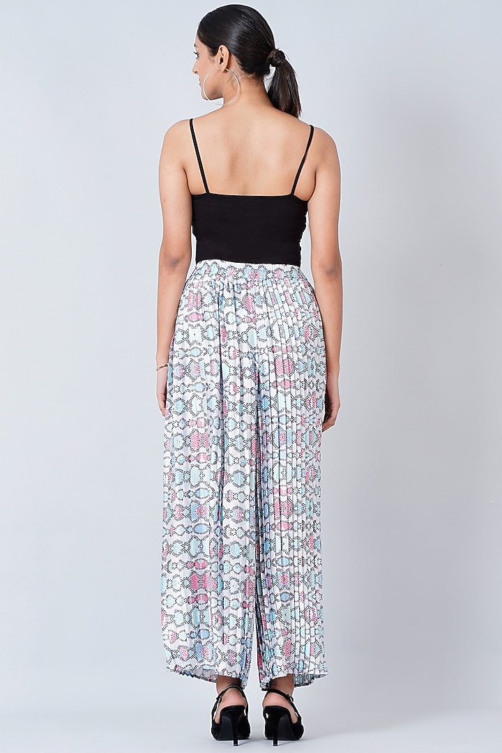 Blue Printed Palazzo Pants With A Stole by First Resort by Ramola Bachchan at Pernia's Pop Up Shop