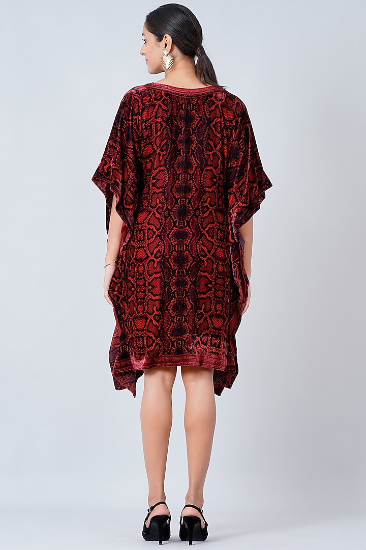 Red Animal Printed Kaftan by First Resort by Ramola Bachchan at Pernia's Pop Up Shop