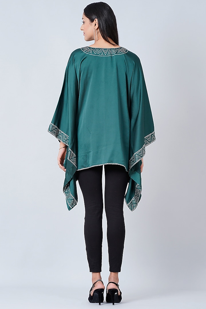 Dark Green Embellished Kaftan by First Resort by Ramola Bachchan at Pernia's Pop Up Shop