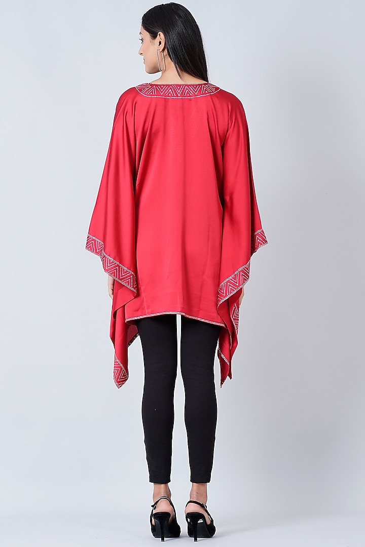 Red Embellished Kaftan by First Resort by Ramola Bachchan at Pernia's Pop Up Shop