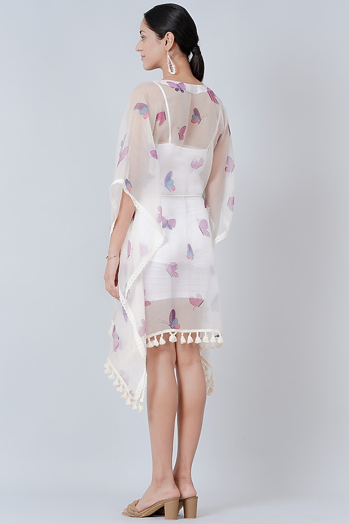 White Printed Kaftan by First Resort by Ramola Bachchan at Pernia's Pop Up Shop