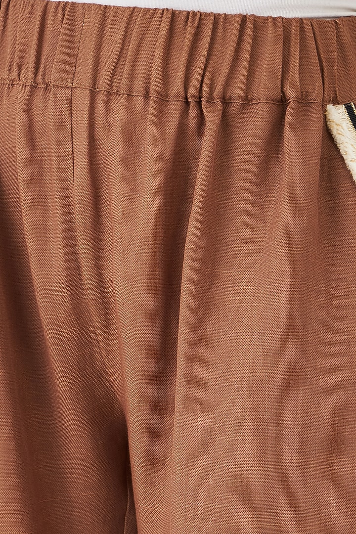 Brown Viscose Linen Co-Ord Set by First Resort by Ramola Bachchan at Pernia's Pop Up Shop