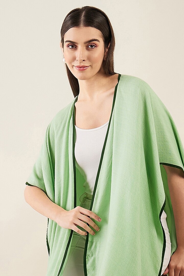 Mint Green Cashmere Cape by First Resort by Ramola Bachchan at Pernia's Pop Up Shop
