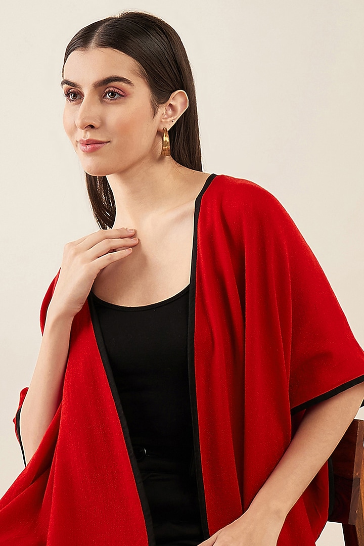 Red Cashmere Cape by First Resort by Ramola Bachchan at Pernia's Pop Up Shop