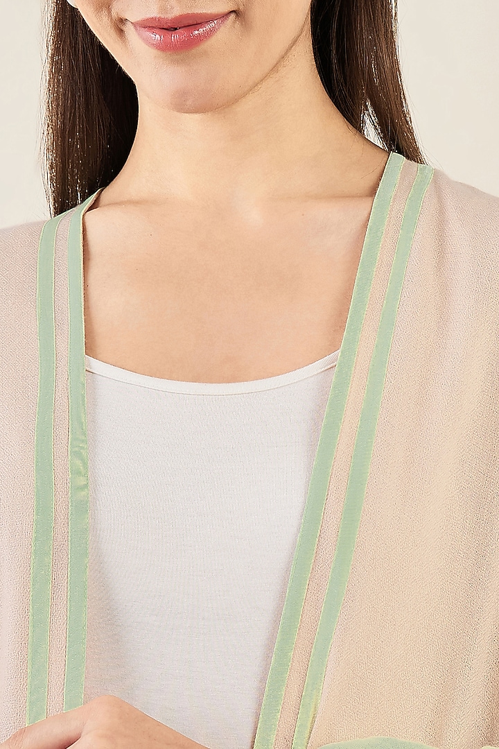 Peach & Pistachio Ombre Cashmere Cape by First Resort by Ramola Bachchan at Pernia's Pop Up Shop