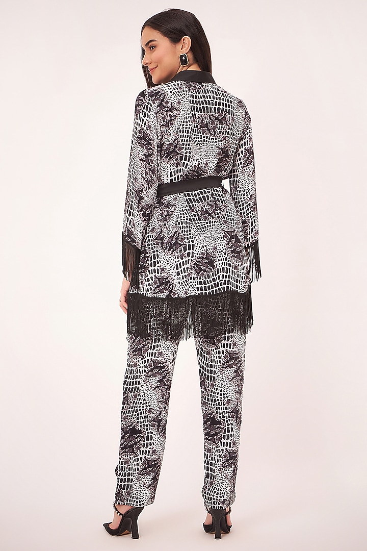 Black & White Viscose Crepe Printed Co-Ord Set by First Resort by Ramola Bachchan at Pernia's Pop Up Shop