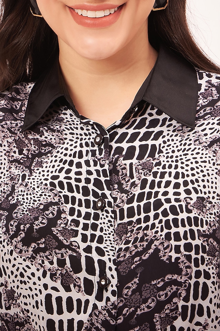 Black & White Viscose Crepe Printed Co-Ord Set by First Resort by Ramola Bachchan at Pernia's Pop Up Shop