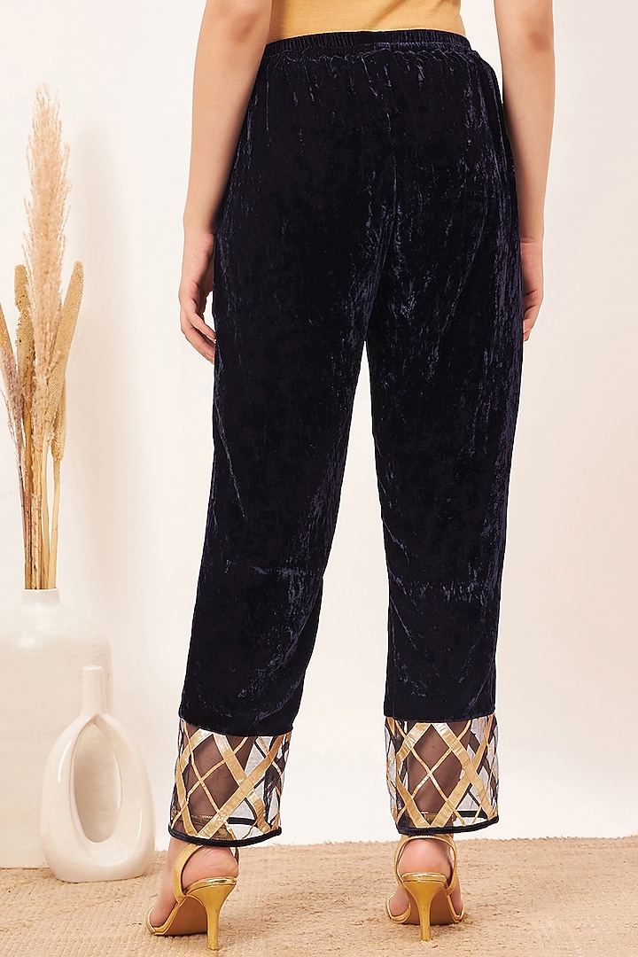 Blue Silk Velvet Kurta Set by First Resort by Ramola Bachchan at Pernia's Pop Up Shop