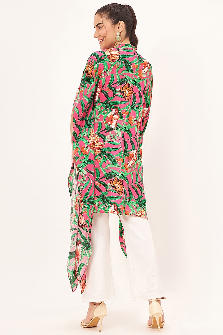 Pink Viscose Crepe Printed Tunic by First Resort by Ramola Bachchan at Pernia's Pop Up Shop