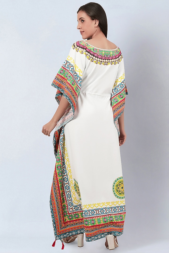 Multi-Colored Cotton Poplin Printed Kaftan by First Resort by Ramola Bachchan at Pernia's Pop Up Shop