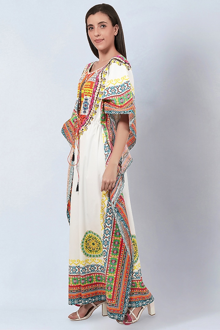 Multi-Colored Cotton Poplin Printed Kaftan by First Resort by Ramola Bachchan at Pernia's Pop Up Shop