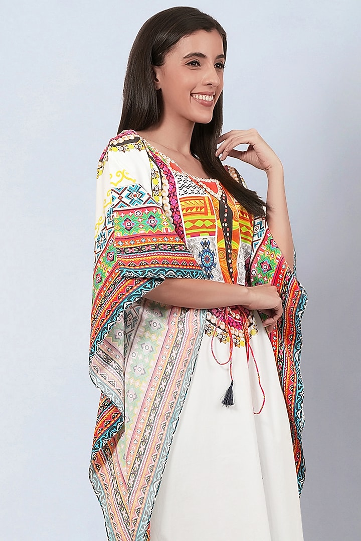Multi-Colored Cotton Poplin Printed Kaftan by First Resort by Ramola Bachchan at Pernia's Pop Up Shop