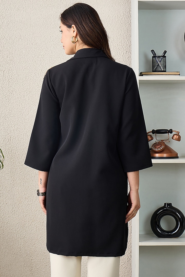 Black Banana Crepe Sequins Embellished Blazer Summer Dress by First Resort by Ramola Bachchan at Pernia's Pop Up Shop