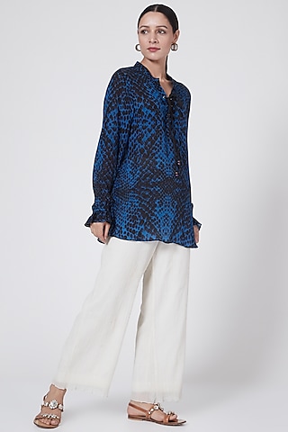 Black Animal Printed Top by First Resort by Ramola Bachchan