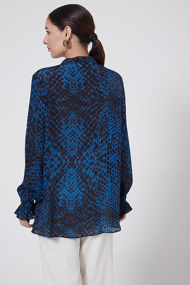 Black Animal Printed Top by First Resort by Ramola Bachchan at Pernia's Pop Up Shop