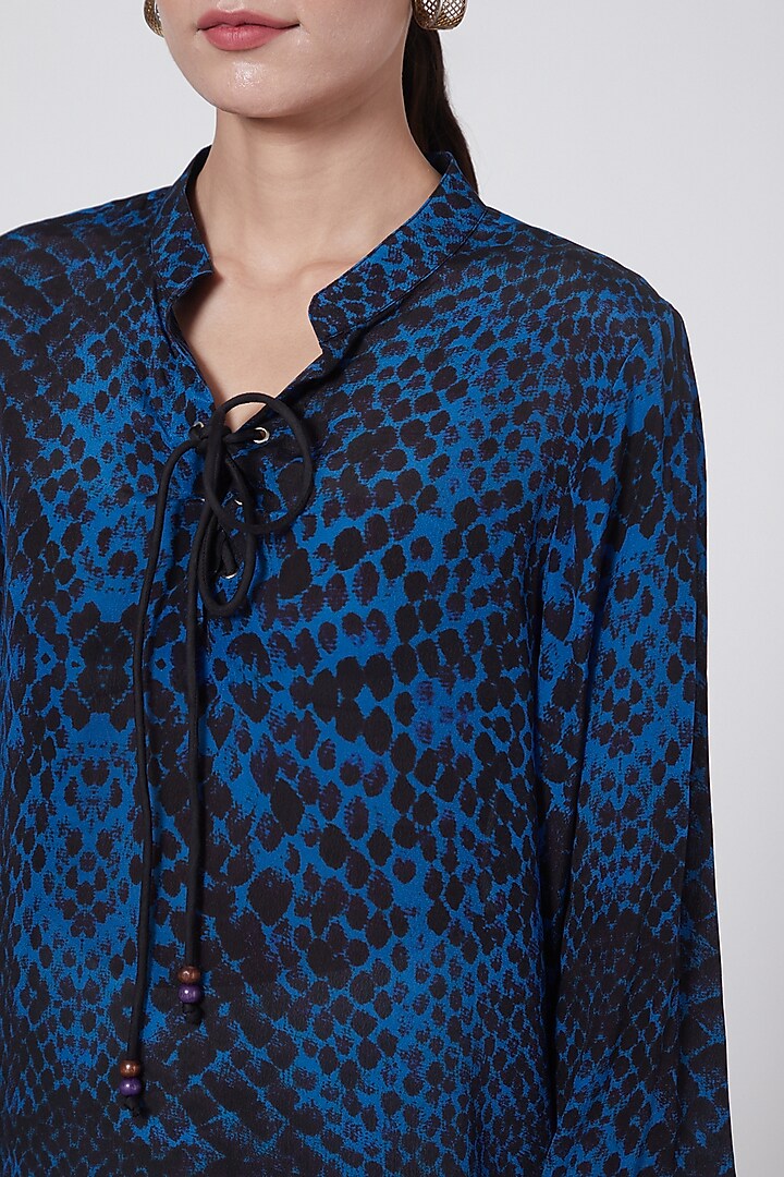 Black Animal Printed Top by First Resort by Ramola Bachchan at Pernia's Pop Up Shop