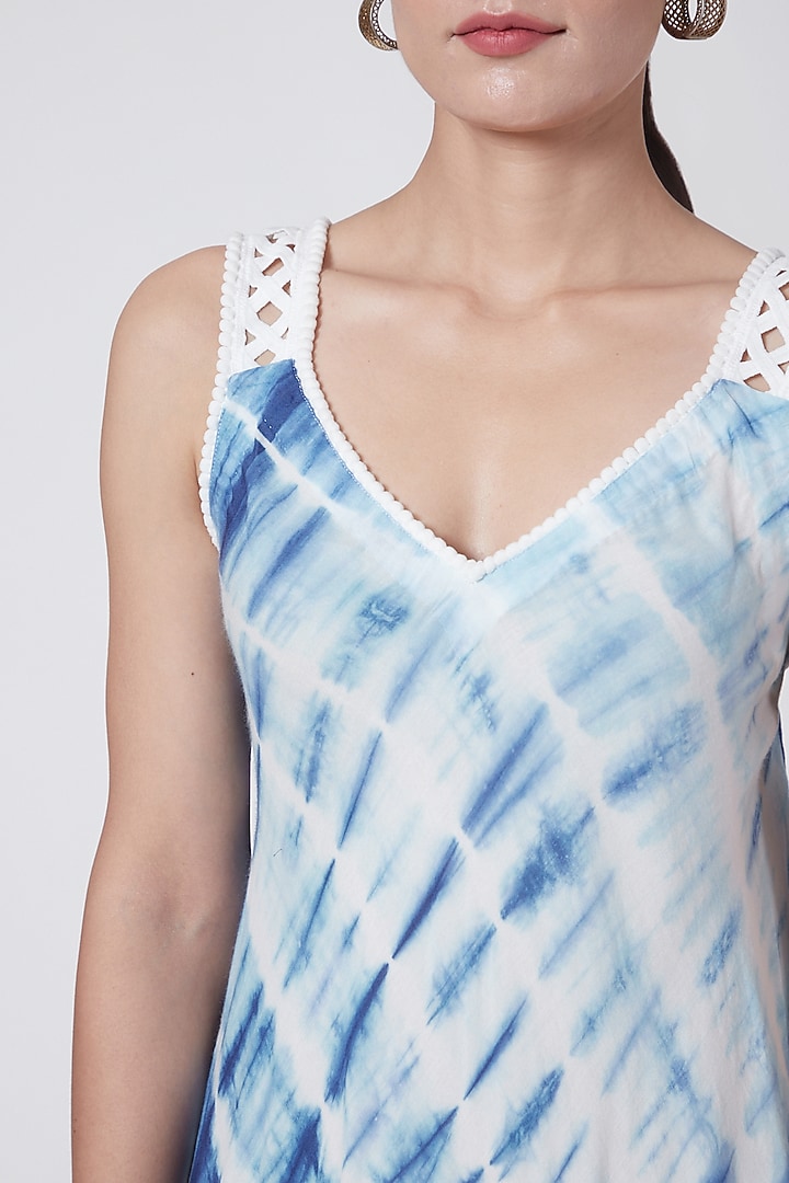 White Printed Handkerchief Summer Dress by First Resort by Ramola Bachchan at Pernia's Pop Up Shop