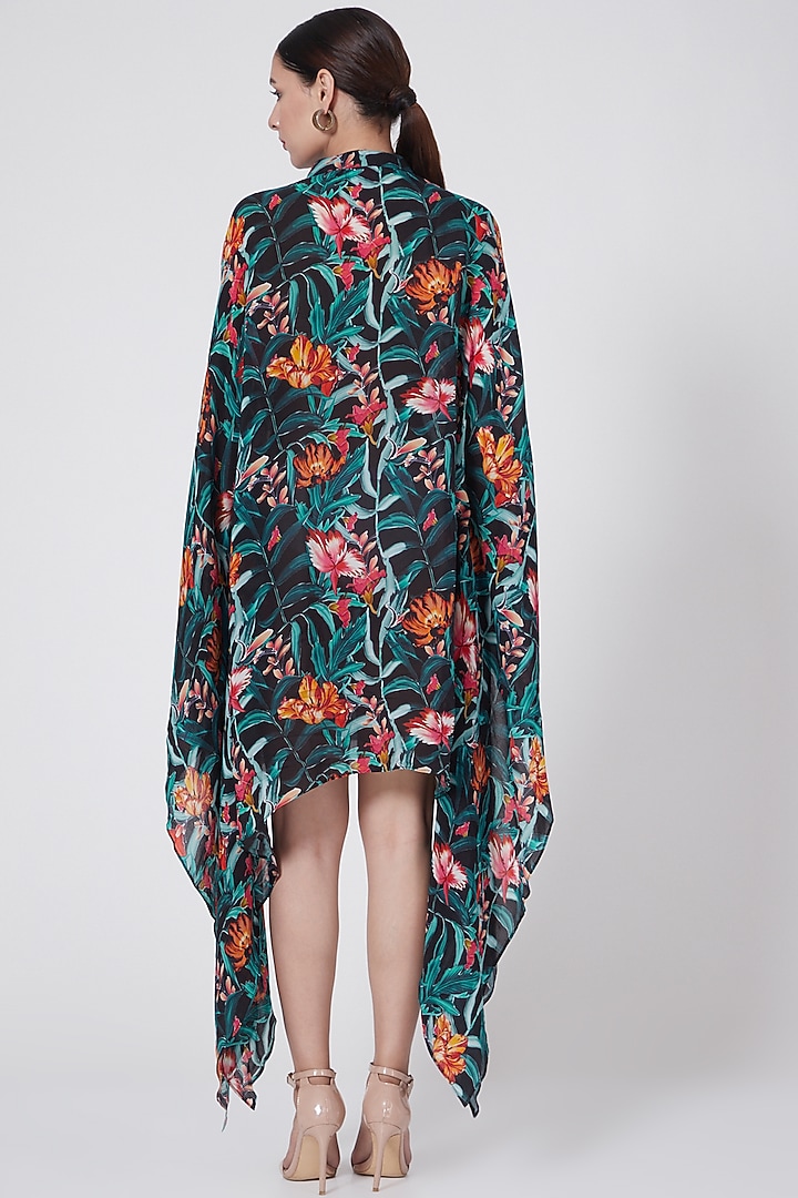 Black Tropical Printed Tunic by First Resort by Ramola Bachchan at Pernia's Pop Up Shop