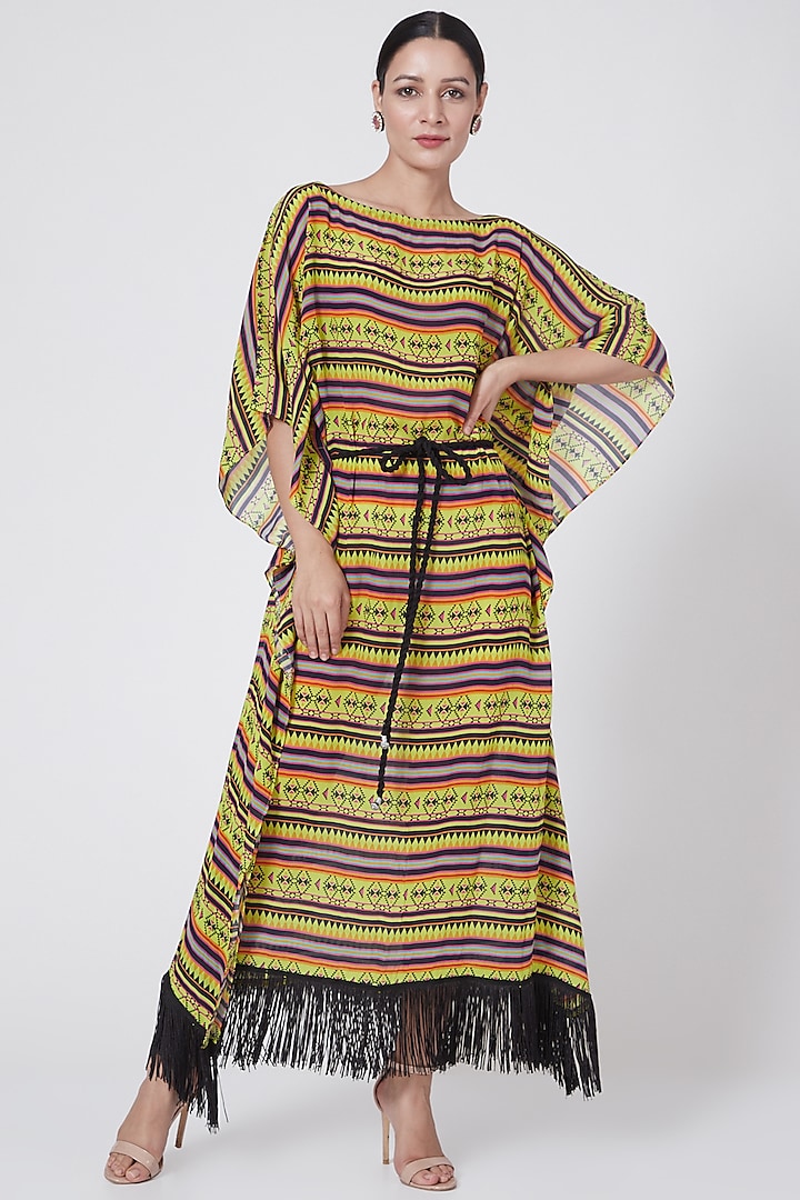 Yellow Geometric Printed Dress by First Resort by Ramola Bachchan