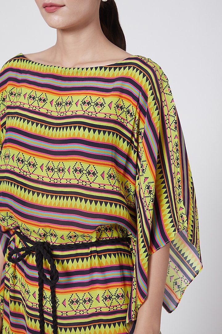 Yellow Geometric Printed Summer Dress by First Resort by Ramola Bachchan at Pernia's Pop Up Shop