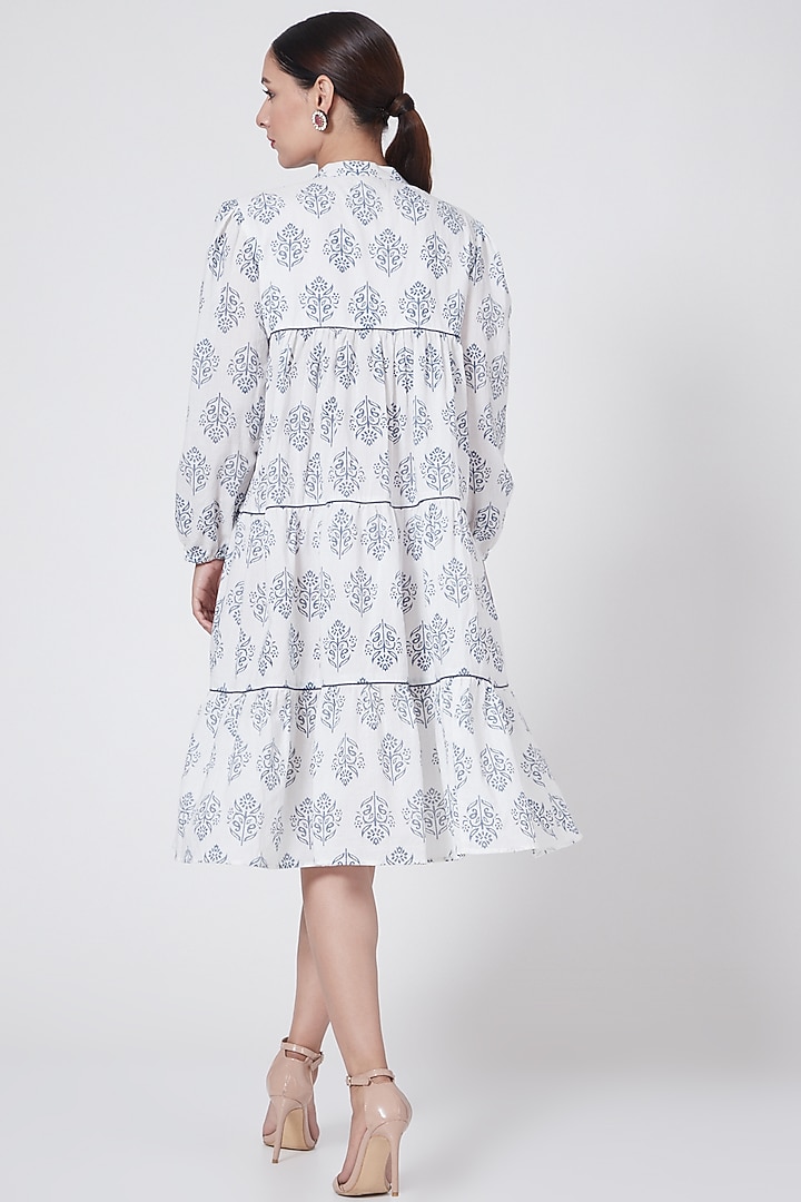White Embroidered Ruffled Summer Dress by First Resort by Ramola Bachchan at Pernia's Pop Up Shop
