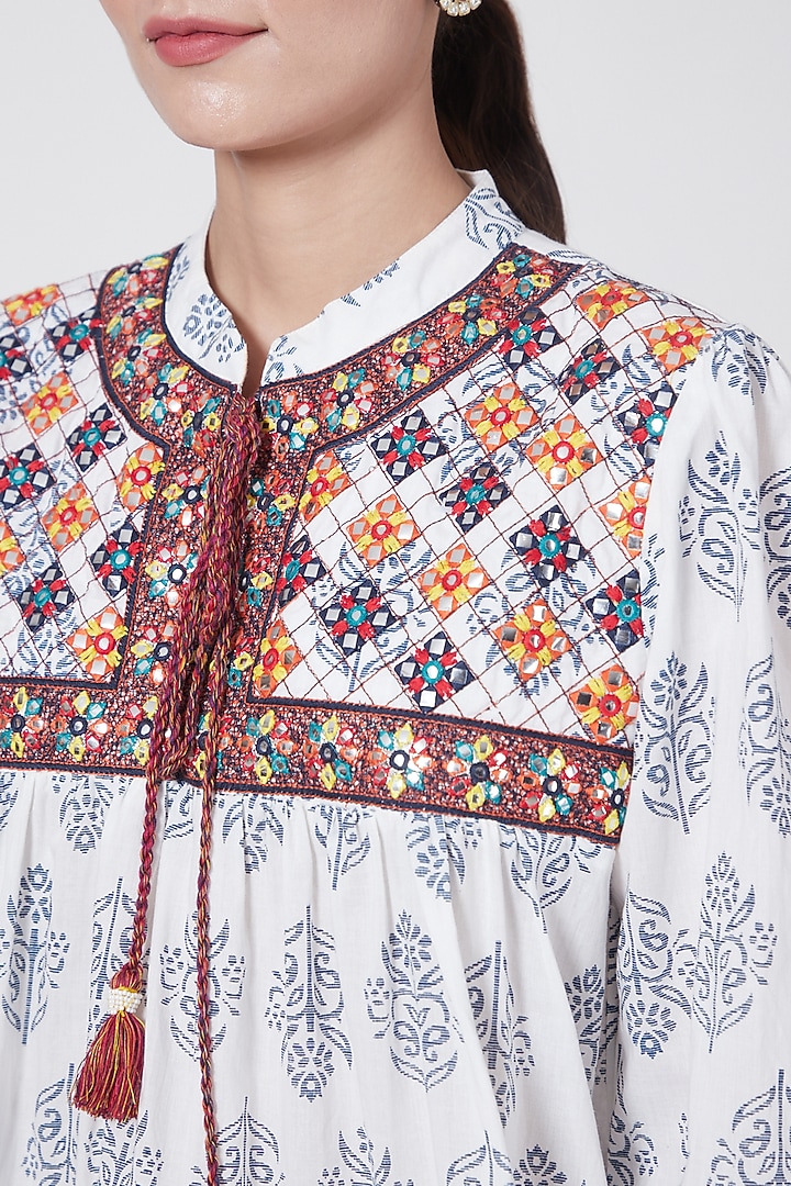 White Embroidered Ruffled Summer Dress by First Resort by Ramola Bachchan at Pernia's Pop Up Shop