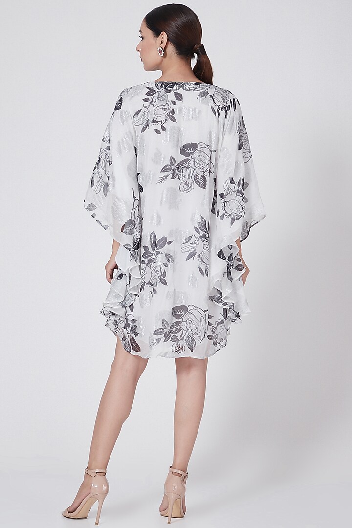 White & Black Rose Printed Top by First Resort by Ramola Bachchan at Pernia's Pop Up Shop