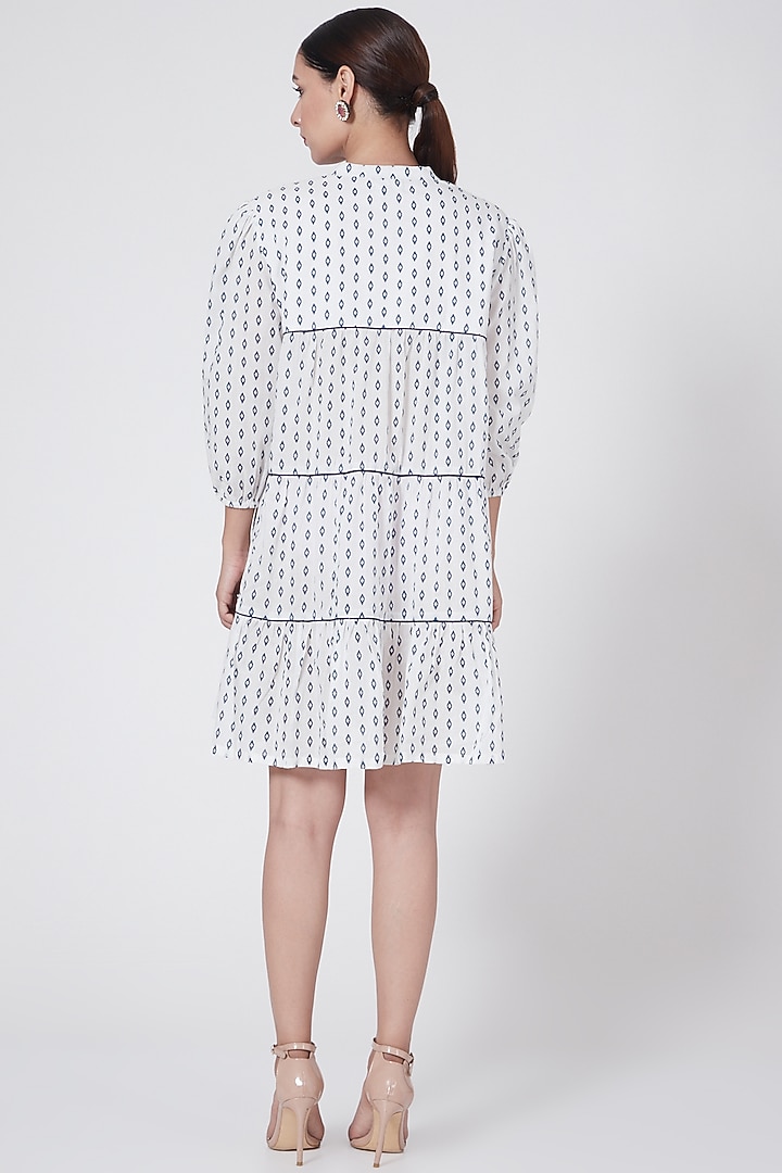 White Mirror Embroidered Ruffled Summer Dress by First Resort by Ramola Bachchan at Pernia's Pop Up Shop