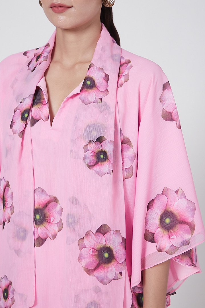 Blush Pink Floral Printed Top by First Resort by Ramola Bachchan at Pernia's Pop Up Shop