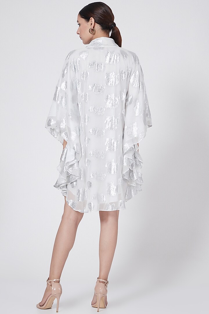 White & Silver Top With Bow-Tie by First Resort by Ramola Bachchan at Pernia's Pop Up Shop