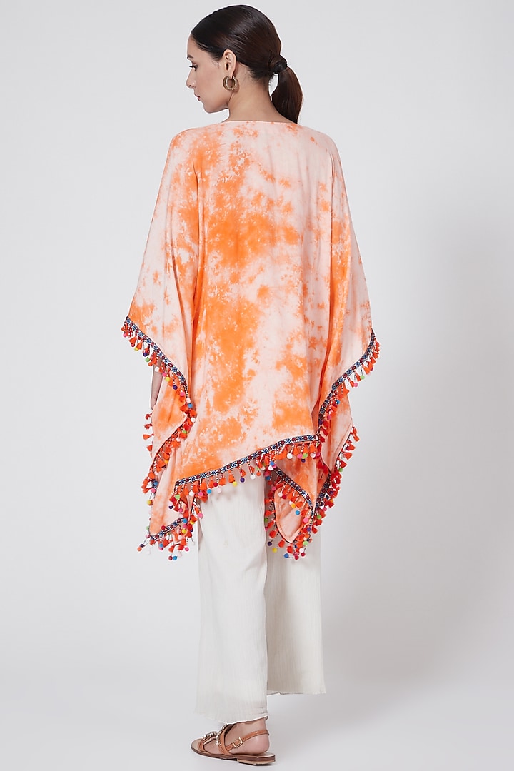 Orange Tie-Dye Poncho Top by First Resort by Ramola Bachchan at Pernia's Pop Up Shop