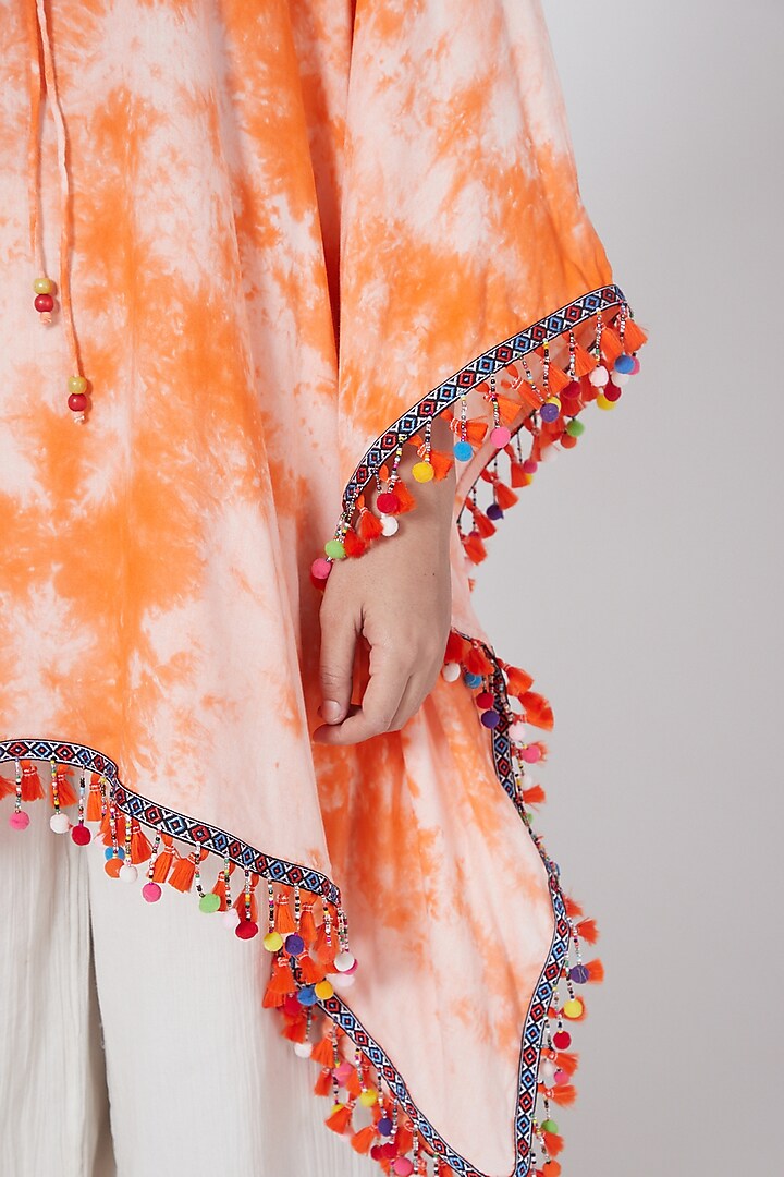 Orange Tie-Dye Poncho Top by First Resort by Ramola Bachchan at Pernia's Pop Up Shop