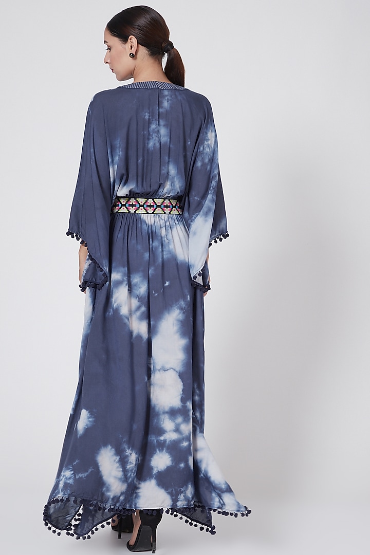 Cobalt Blue Tie-Up Kaftan by First Resort by Ramola Bachchan at Pernia's Pop Up Shop