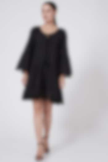 Black Eyelet Tiered Summer Dress by First Resort by Ramola Bachchan at Pernia's Pop Up Shop